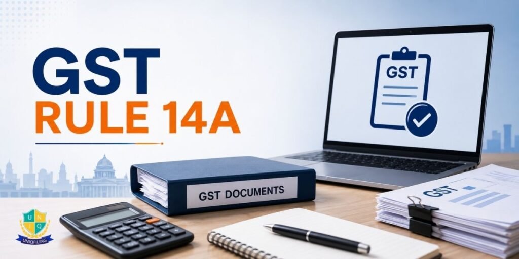 Rule 14A GST registration process with biometric verification and document approval
