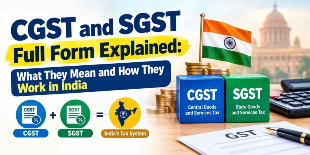 CGST and SGST full form with central and state GST components in India